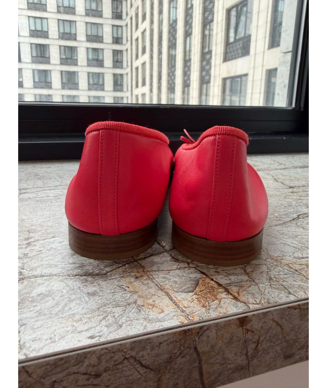 CHANEL Красные кожаные балетки, фото 4