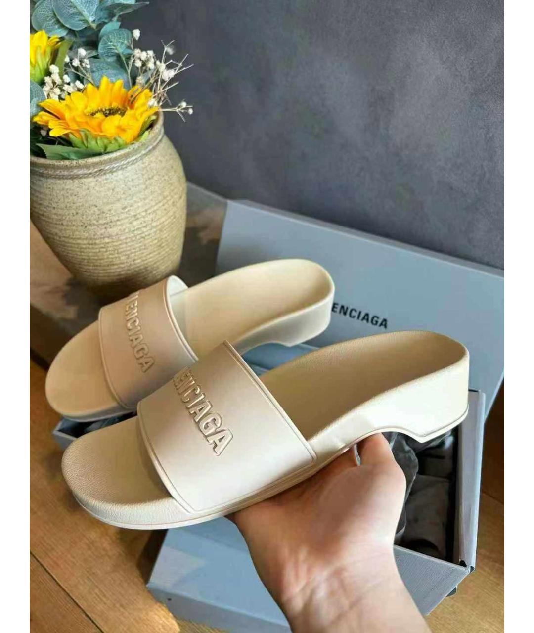 BALENCIAGA Белые босоножки, фото 5