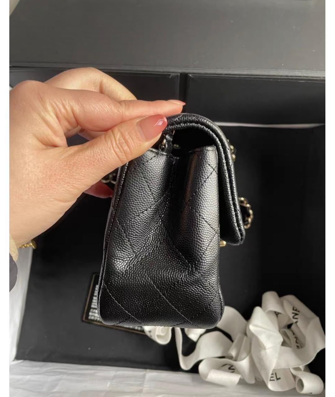 CHANEL Черная кожаная сумка через плечо, фото 6