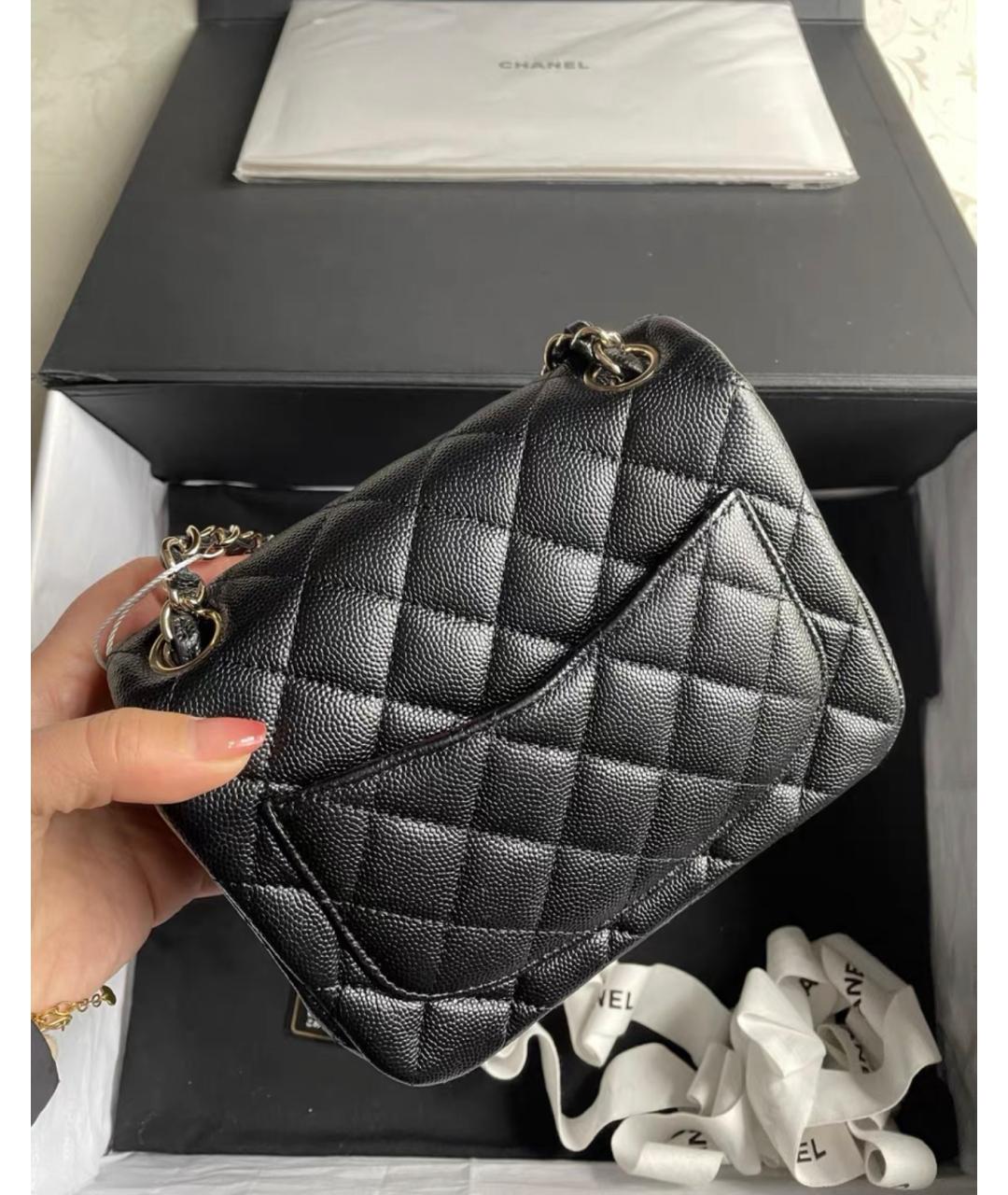 CHANEL Черная кожаная сумка через плечо, фото 4