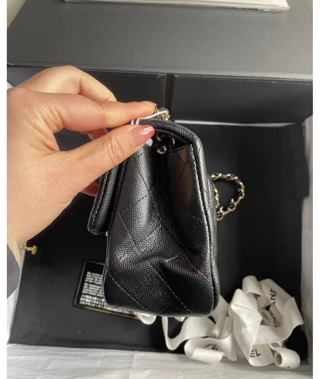 CHANEL Черная кожаная сумка через плечо, фото 5