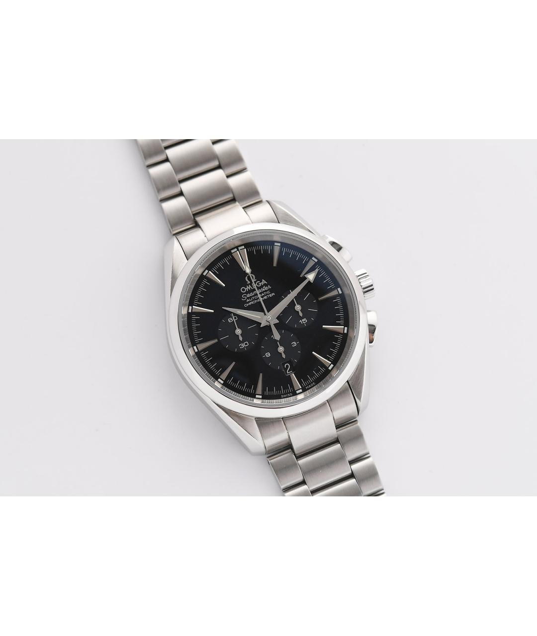 OMEGA Черные металлические часы, фото 2
