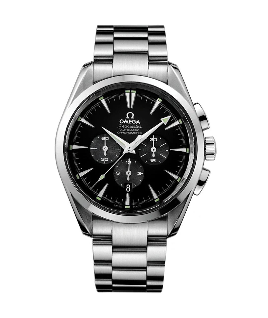 OMEGA Черные металлические часы, фото 1