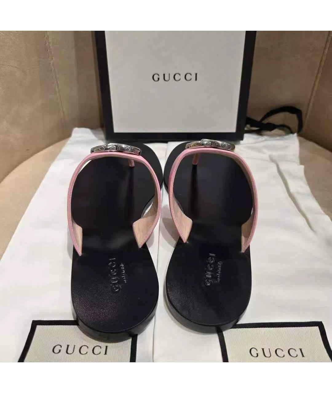 GUCCI Розовые кожаные босоножки, фото 6