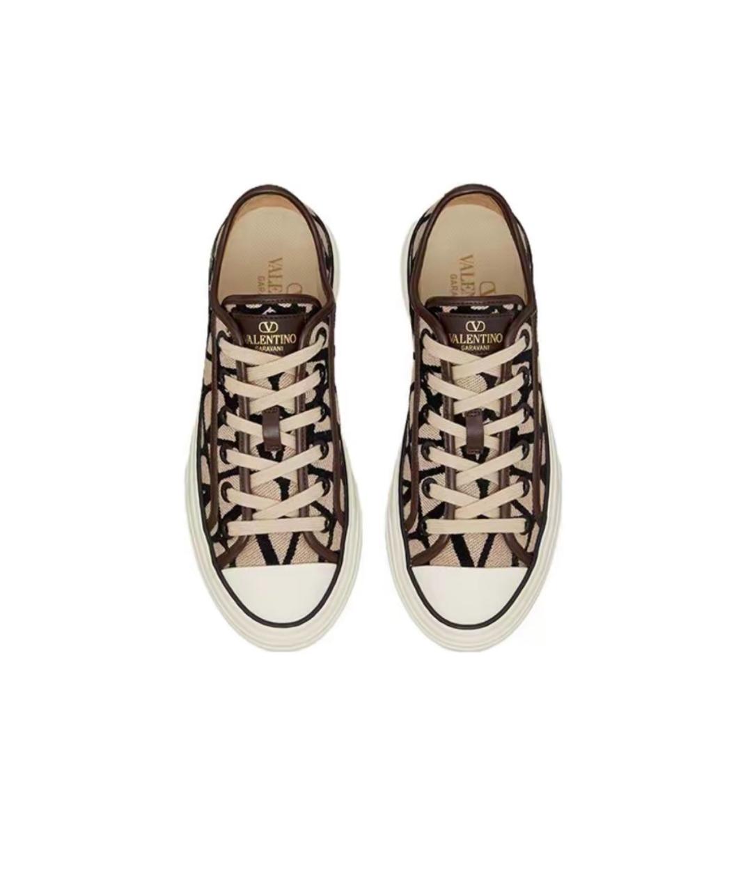 VALENTINO Бежевые текстильные кеды, фото 4