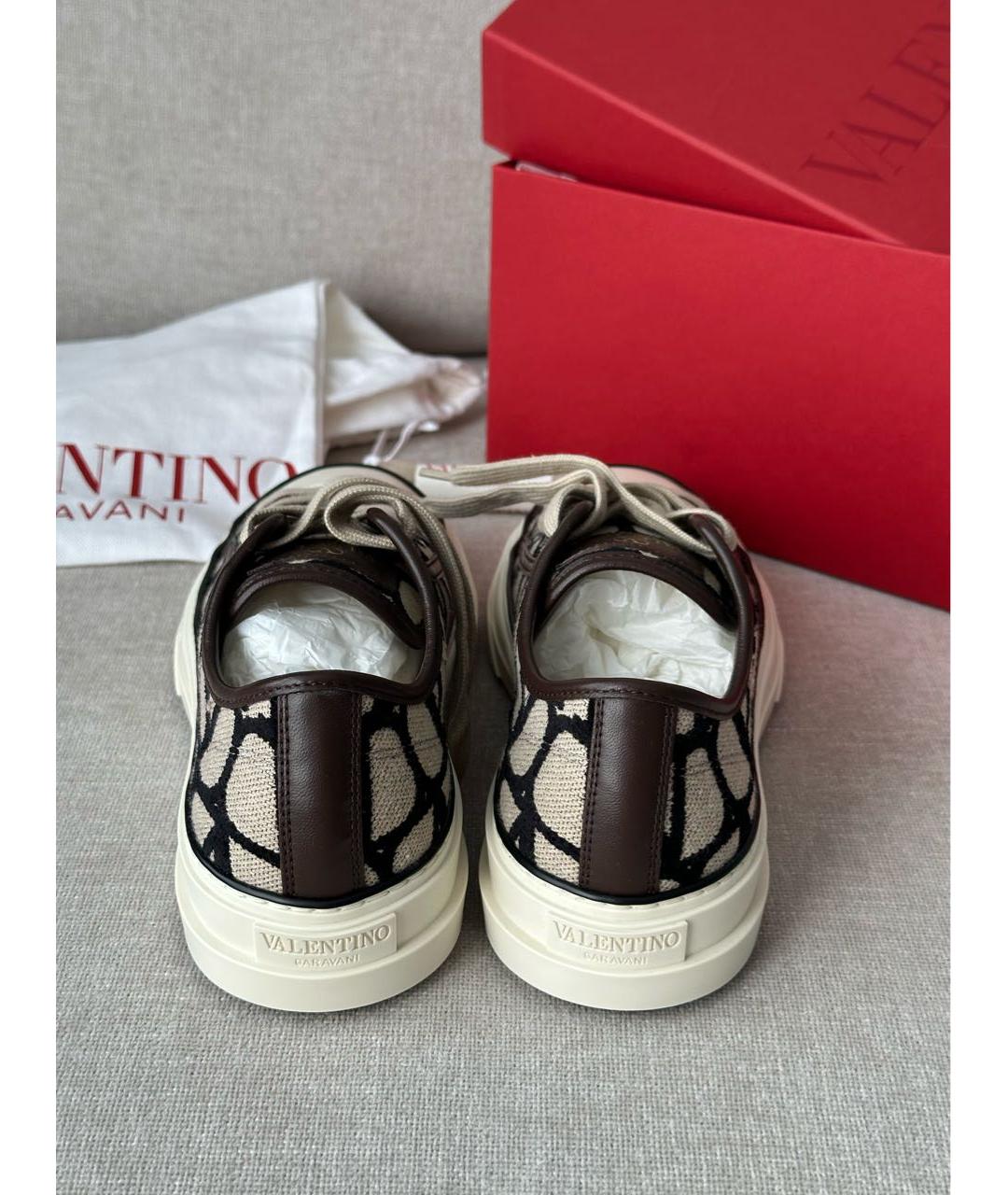 VALENTINO Бежевые текстильные кеды, фото 4