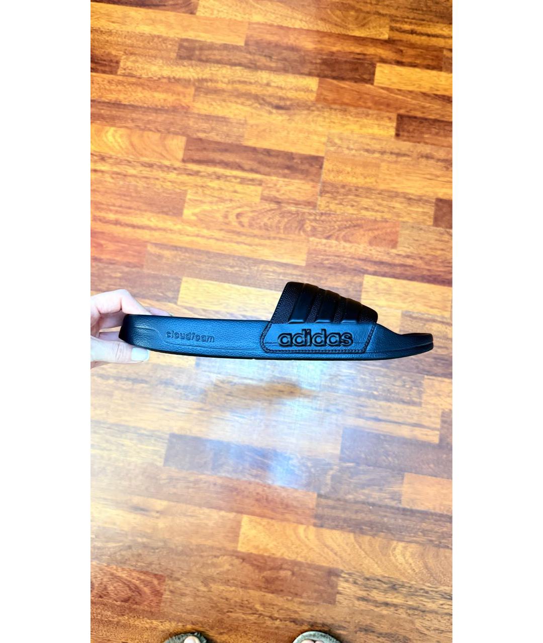 ADIDAS Черные резиновые шлепанцы, фото 5