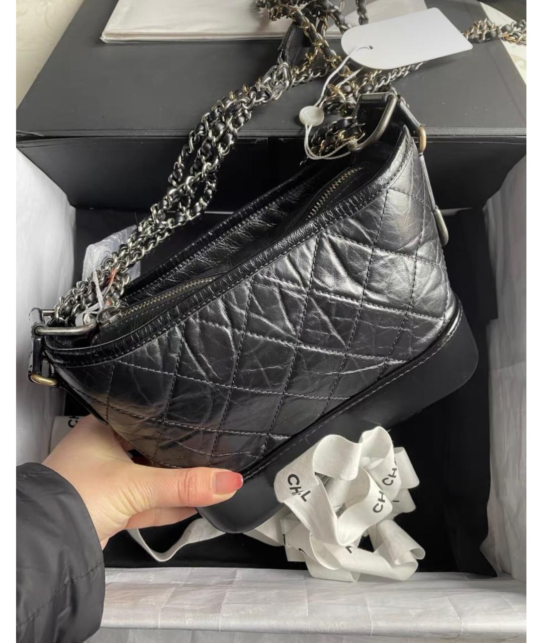 CHANEL Черная кожаная сумка через плечо, фото 4