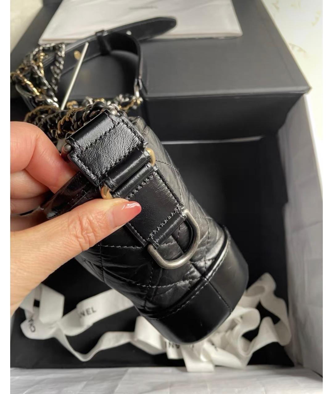 CHANEL Черная кожаная сумка через плечо, фото 6