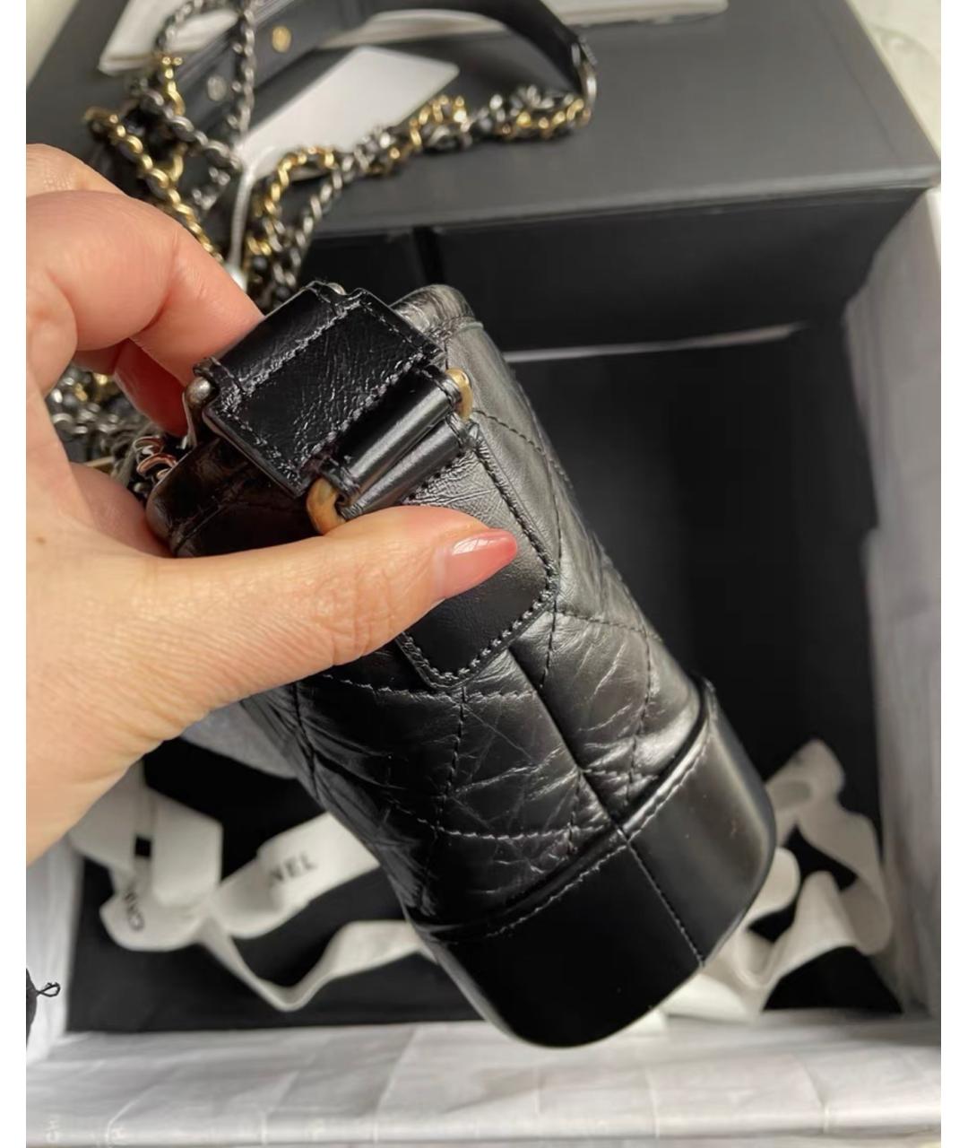 CHANEL Черная кожаная сумка через плечо, фото 5