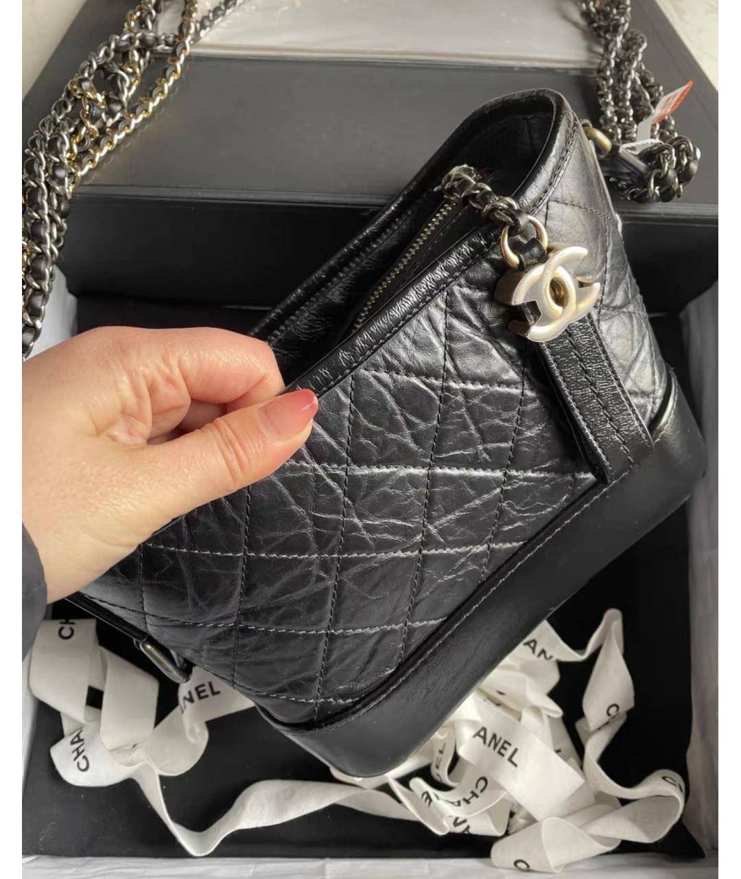 CHANEL Черная кожаная сумка через плечо, фото 3