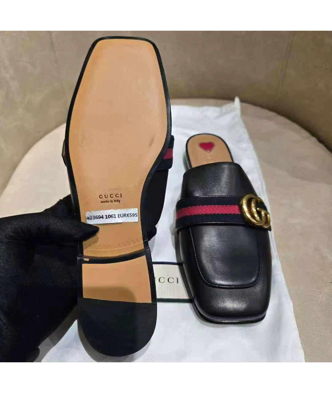 GUCCI Черные кожаные мокасины, фото 5