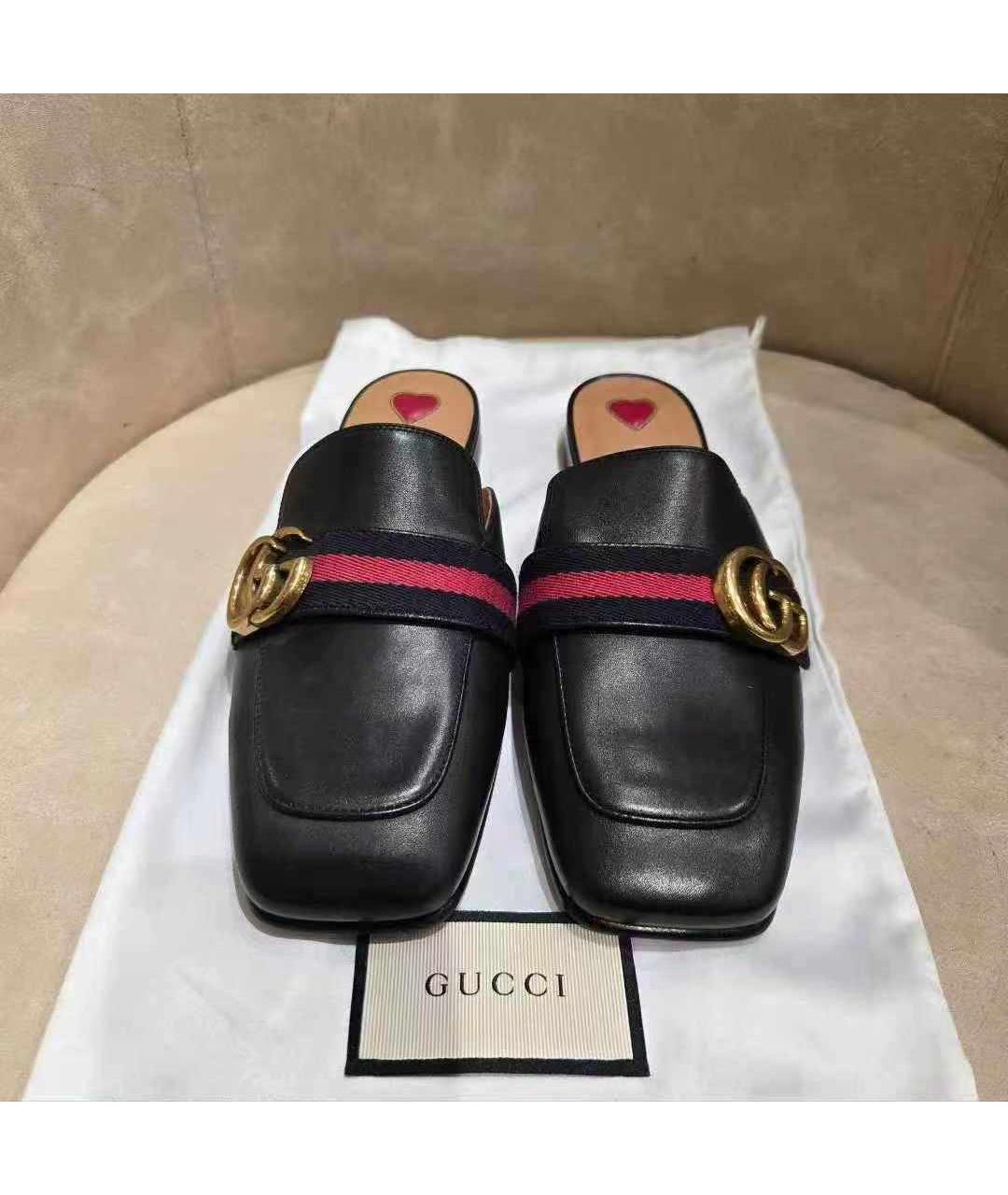 GUCCI Черные кожаные мокасины, фото 2