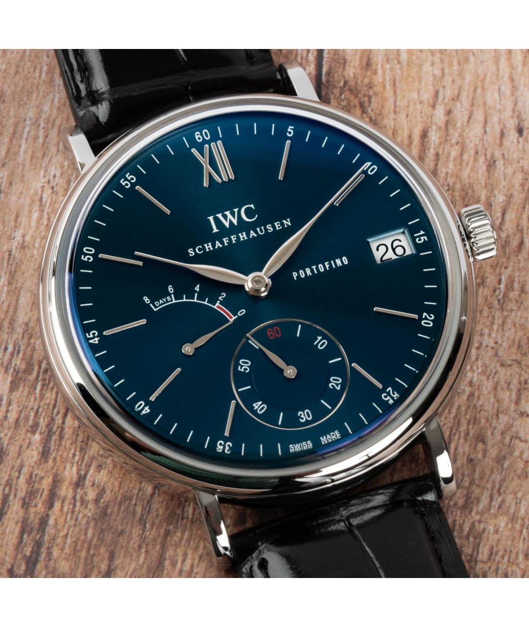 IWC Синие металлические часы, фото 4