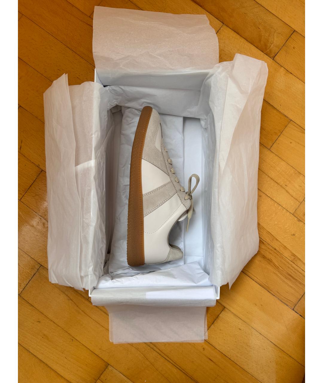 MAISON MARGIELA Белые кожаные кеды, фото 3