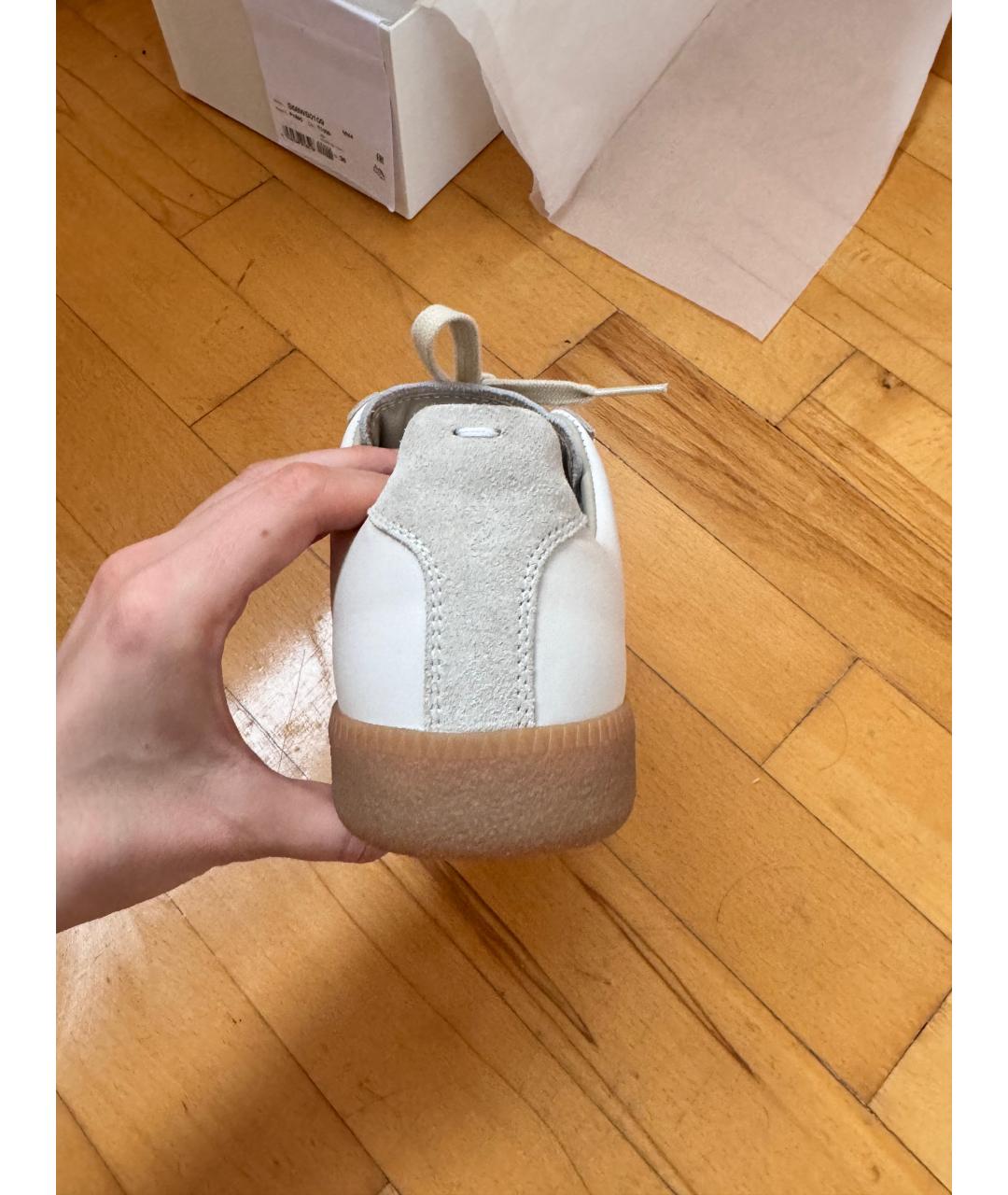 MAISON MARGIELA Белые кожаные кеды, фото 4