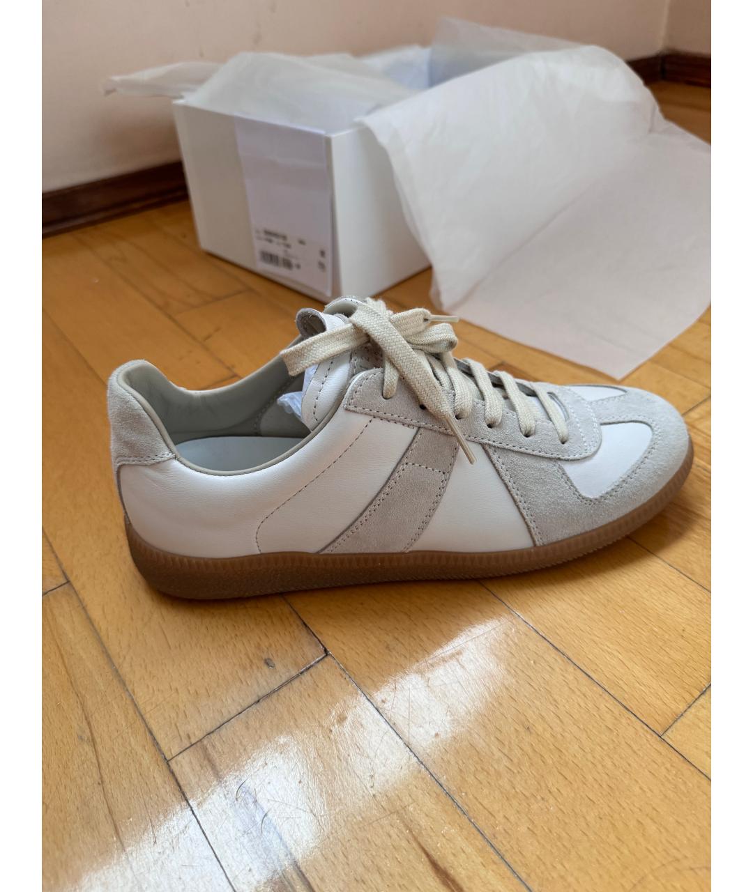 MAISON MARGIELA Белые кожаные кеды, фото 7