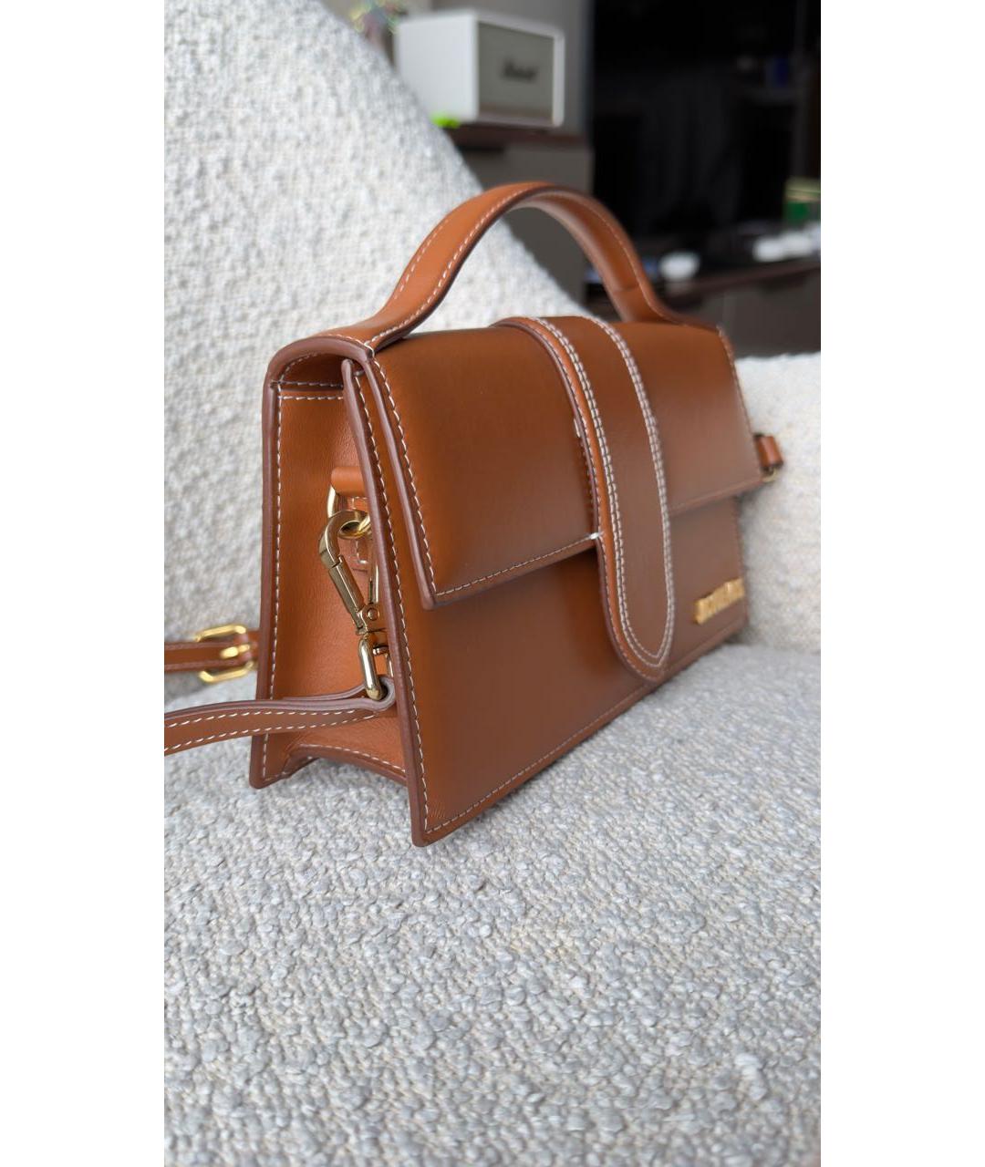 JACQUEMUS Коричневая кожаная сумка через плечо, фото 2