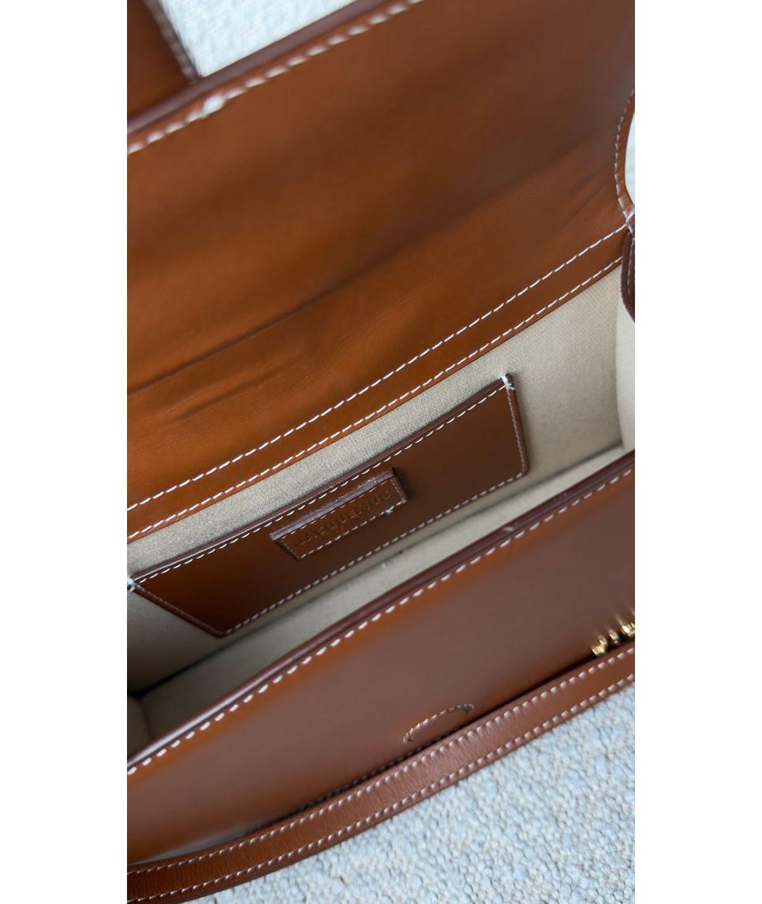 JACQUEMUS Коричневая кожаная сумка через плечо, фото 4