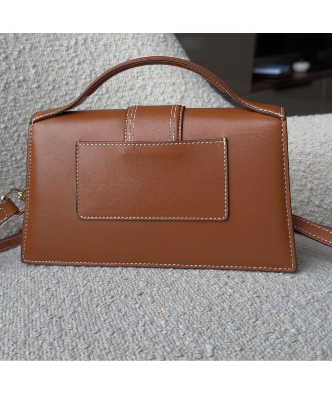 JACQUEMUS Коричневая кожаная сумка через плечо, фото 3