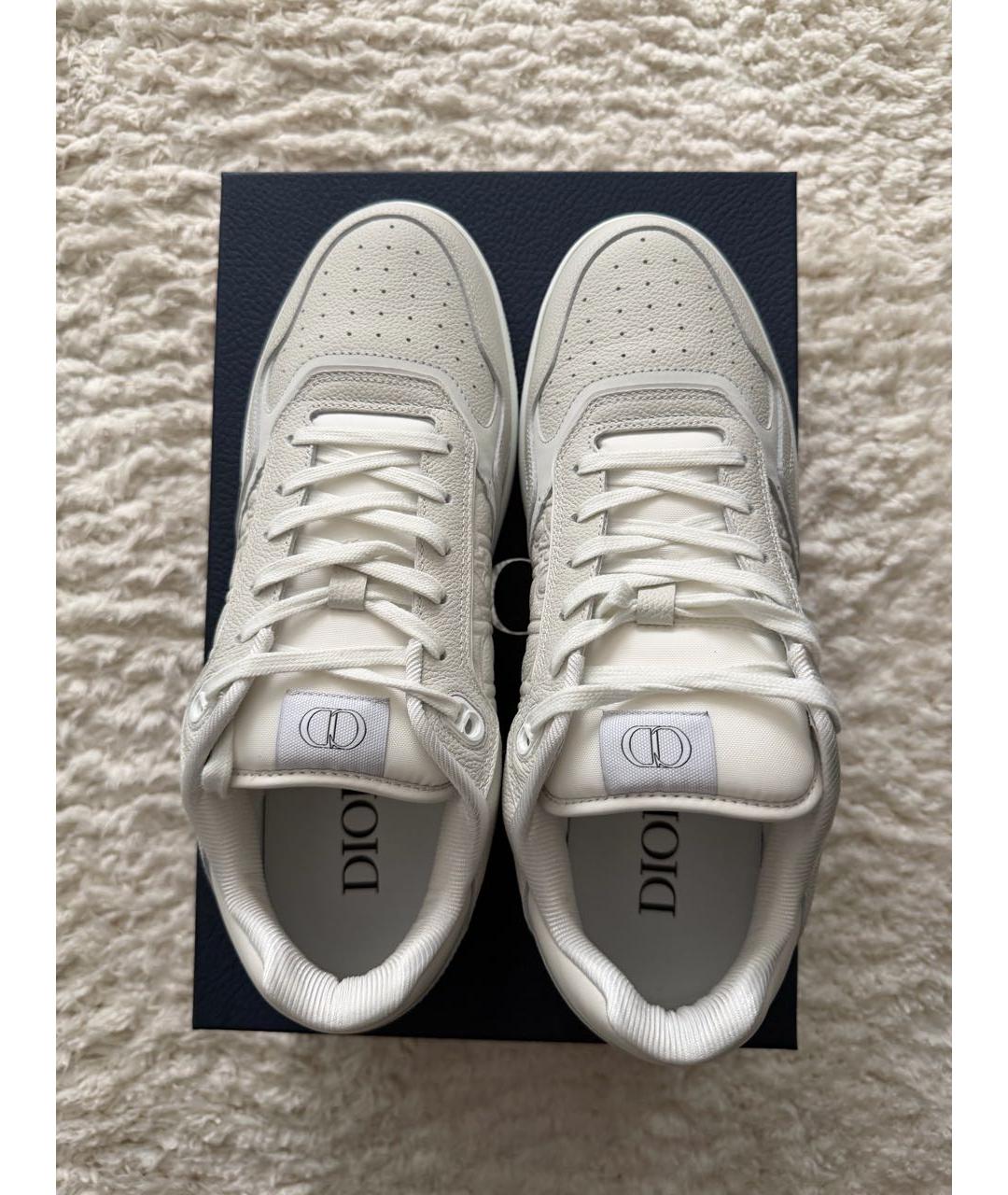 CHRISTIAN DIOR Бежевые кожаные низкие кроссовки / кеды, фото 4