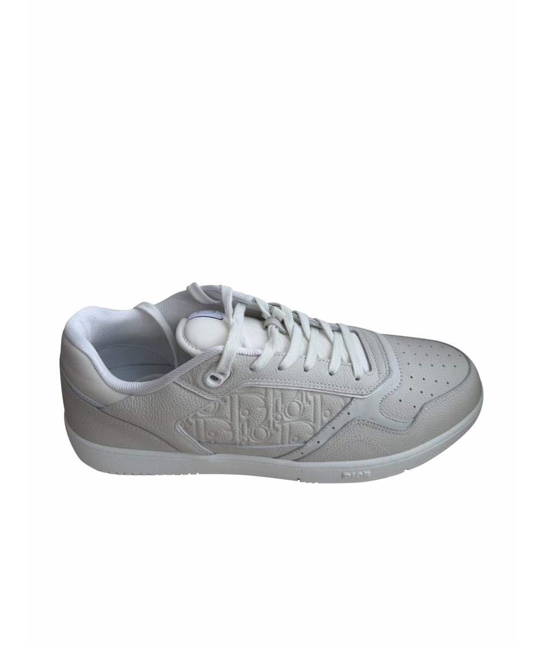 CHRISTIAN DIOR Бежевые кожаные низкие кроссовки / кеды, фото 1