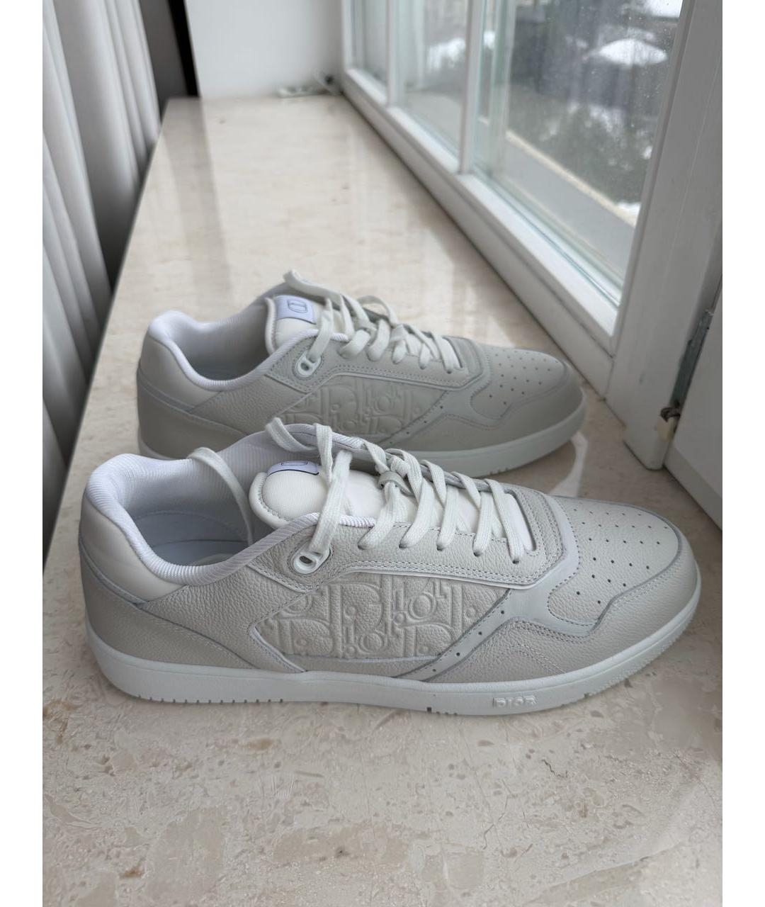 CHRISTIAN DIOR Бежевые кожаные низкие кроссовки / кеды, фото 2