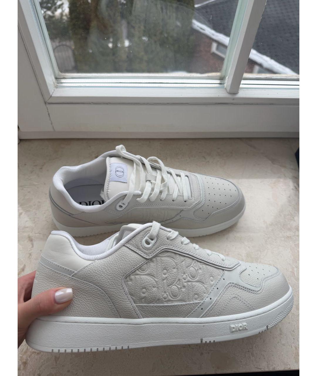 CHRISTIAN DIOR Бежевые кожаные низкие кроссовки / кеды, фото 6