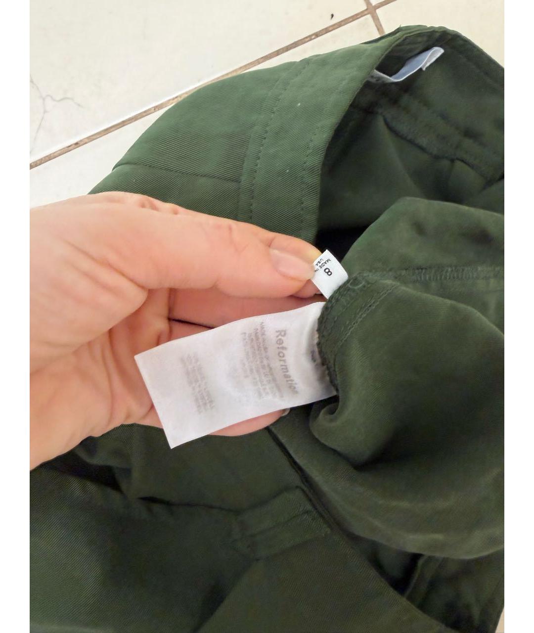 REFORMATION Зеленые брюки широкие, фото 5