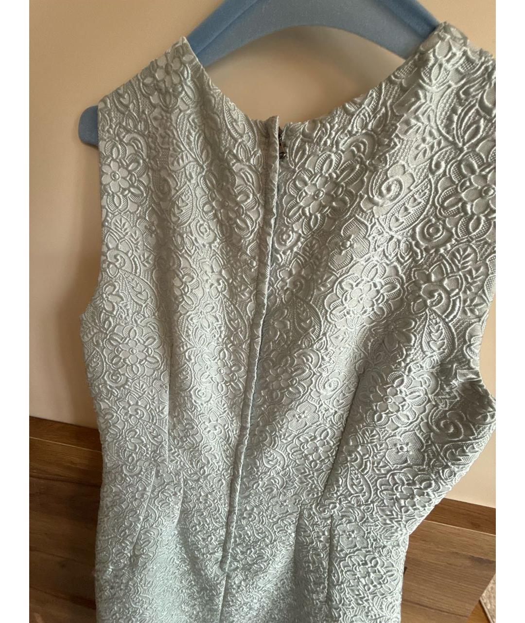 DOLCE&GABBANA Голубое креповое коктейльное платье, фото 4