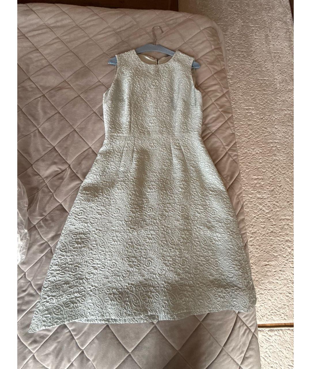 DOLCE&GABBANA Голубое креповое коктейльное платье, фото 5