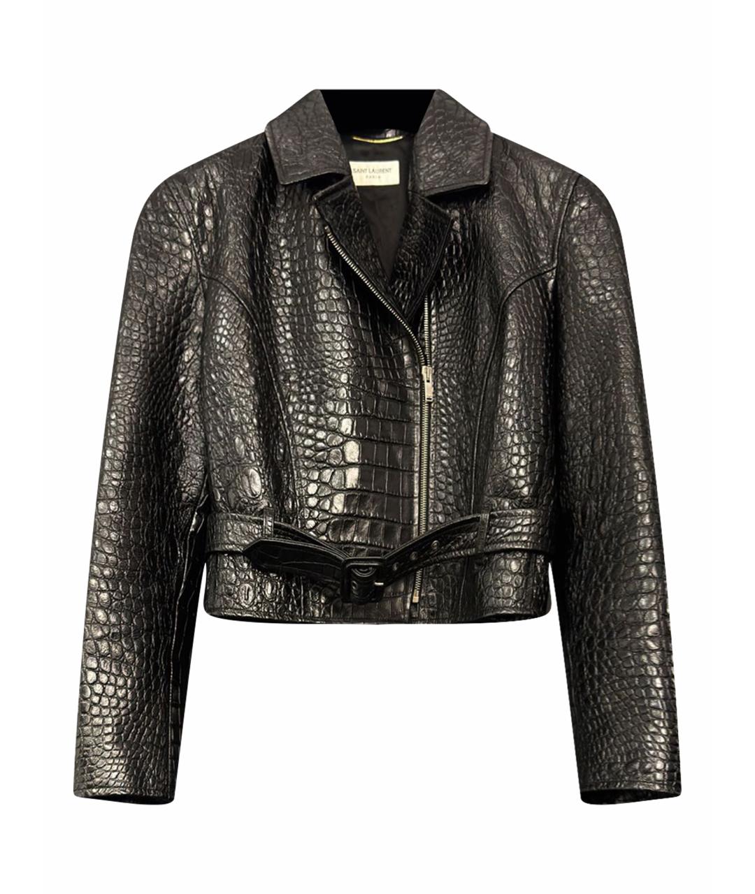 SAINT LAURENT Черная кожаная куртка, фото 1