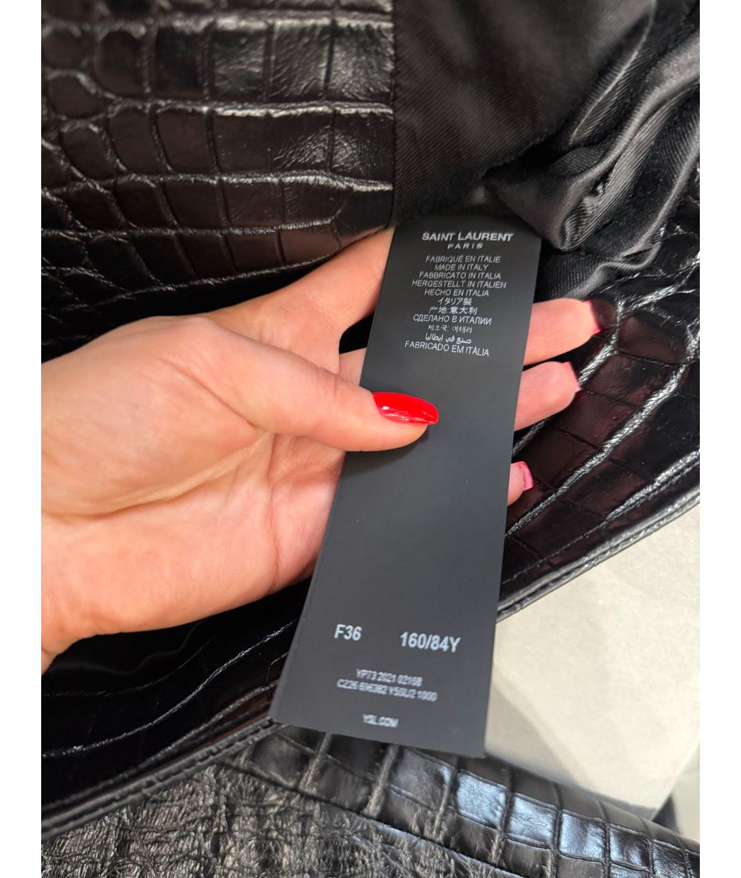 SAINT LAURENT Черная кожаная куртка, фото 4