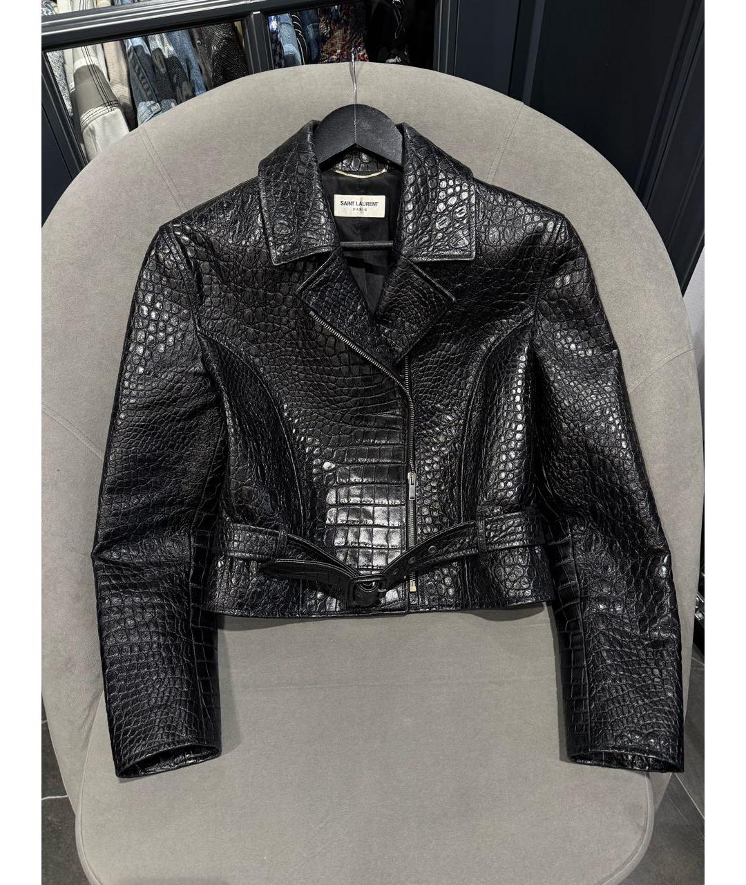 SAINT LAURENT Черная кожаная куртка, фото 5