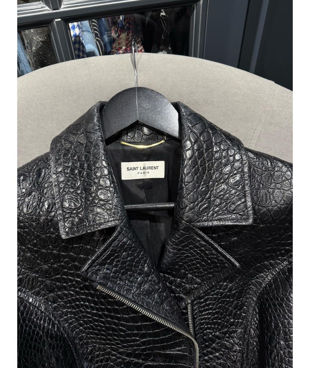 SAINT LAURENT Черная кожаная куртка, фото 3