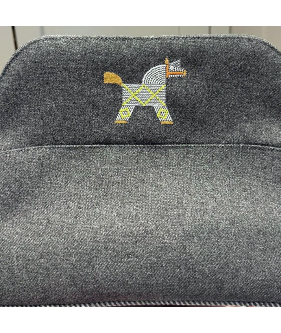 HERMES Серая косметичка, фото 6