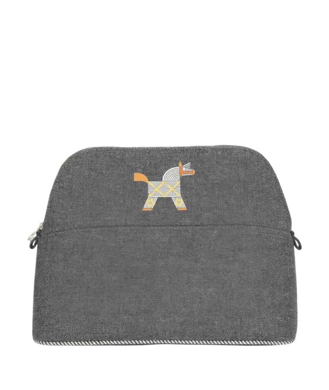 HERMES Серая косметичка, фото 1