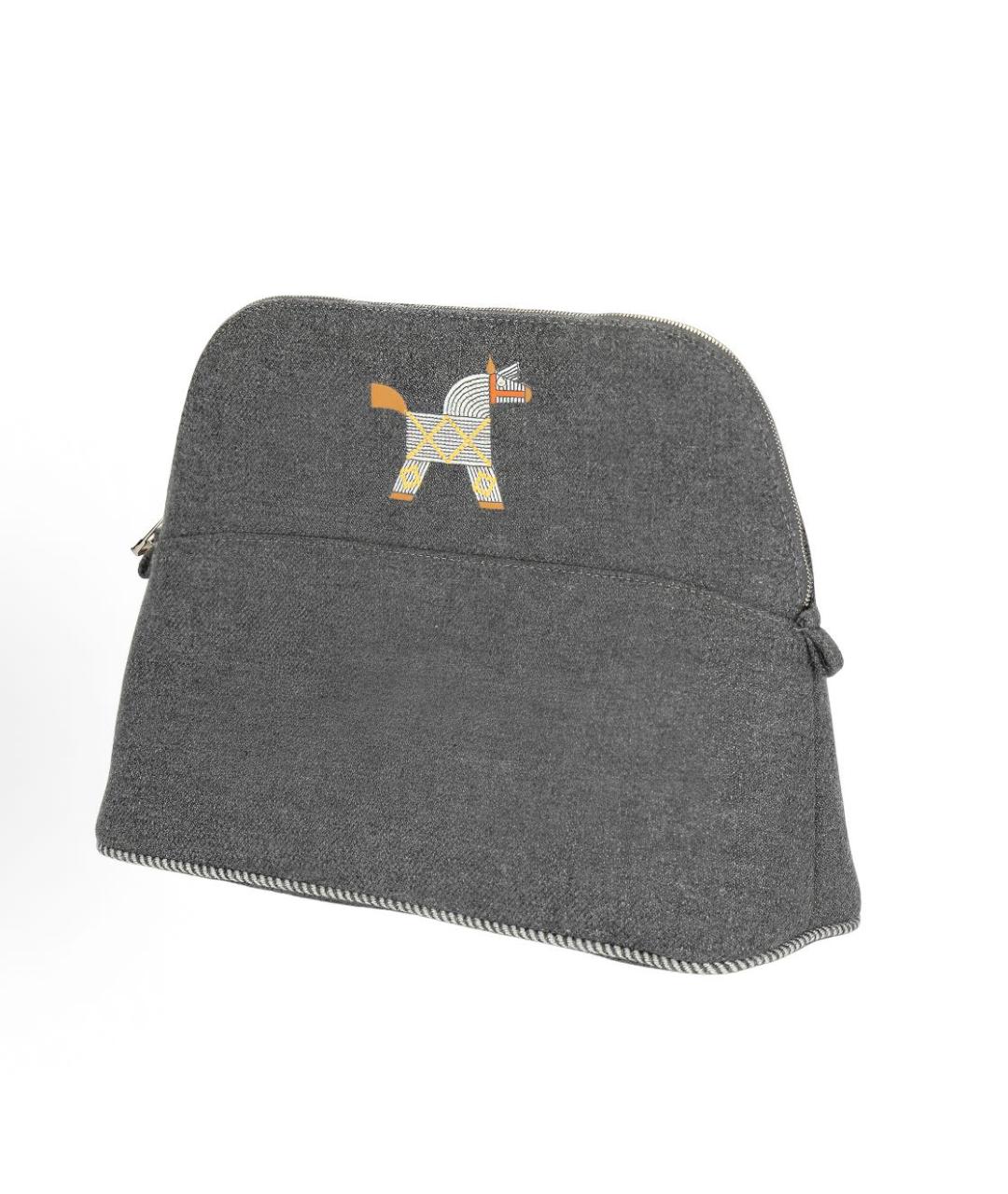 HERMES Серая косметичка, фото 2