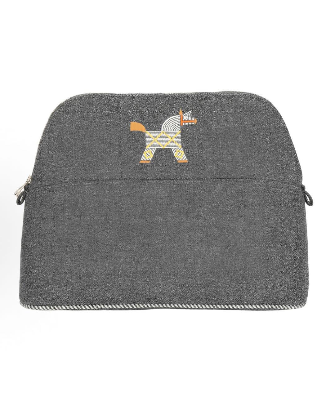 HERMES Серая косметичка, фото 9