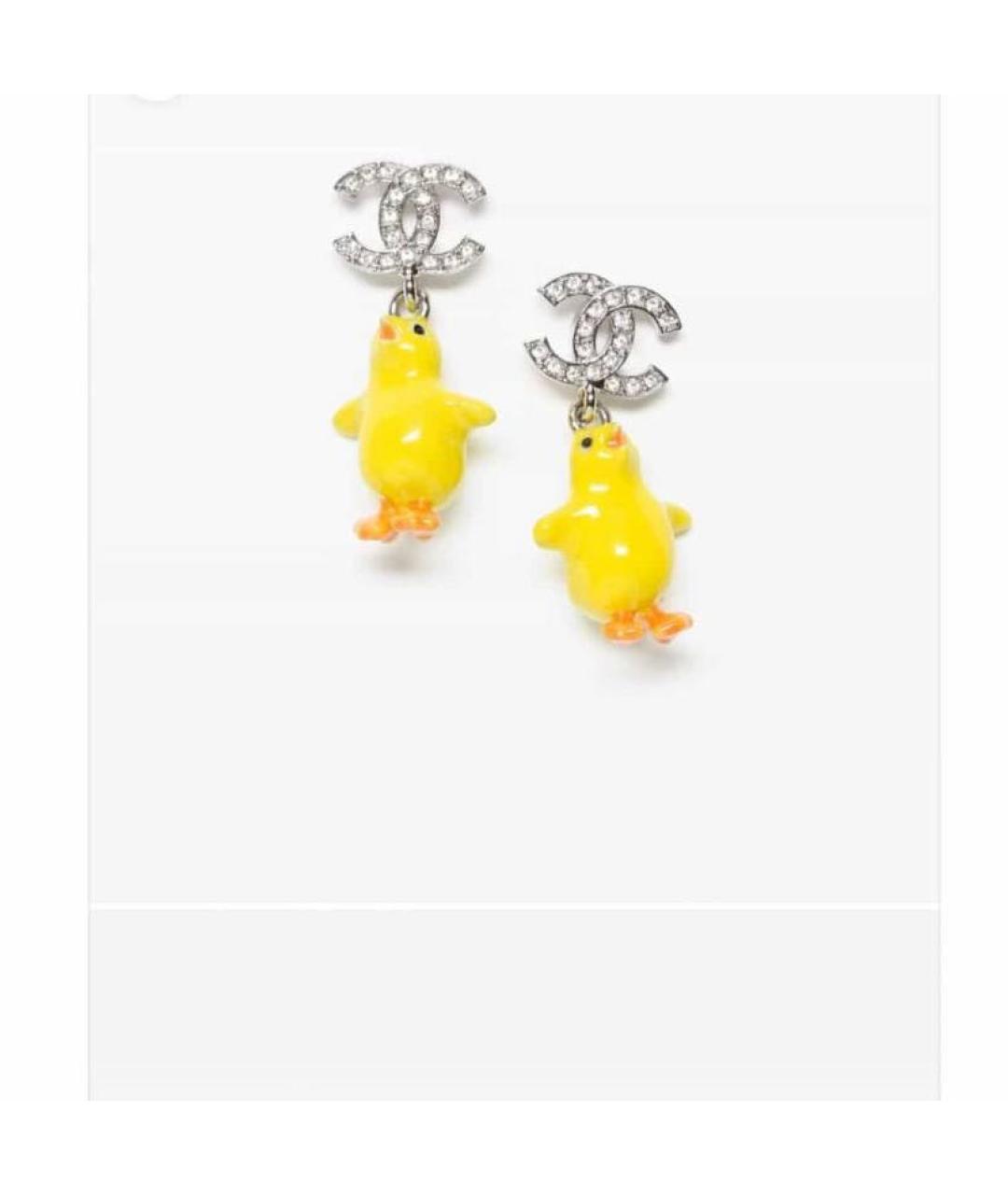 CHANEL Желтые серьги, фото 2