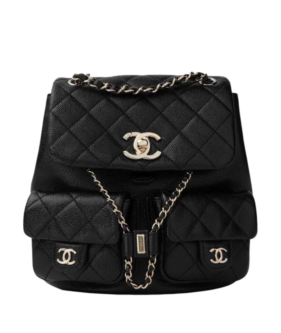 CHANEL Черный кожаный рюкзак, фото 1