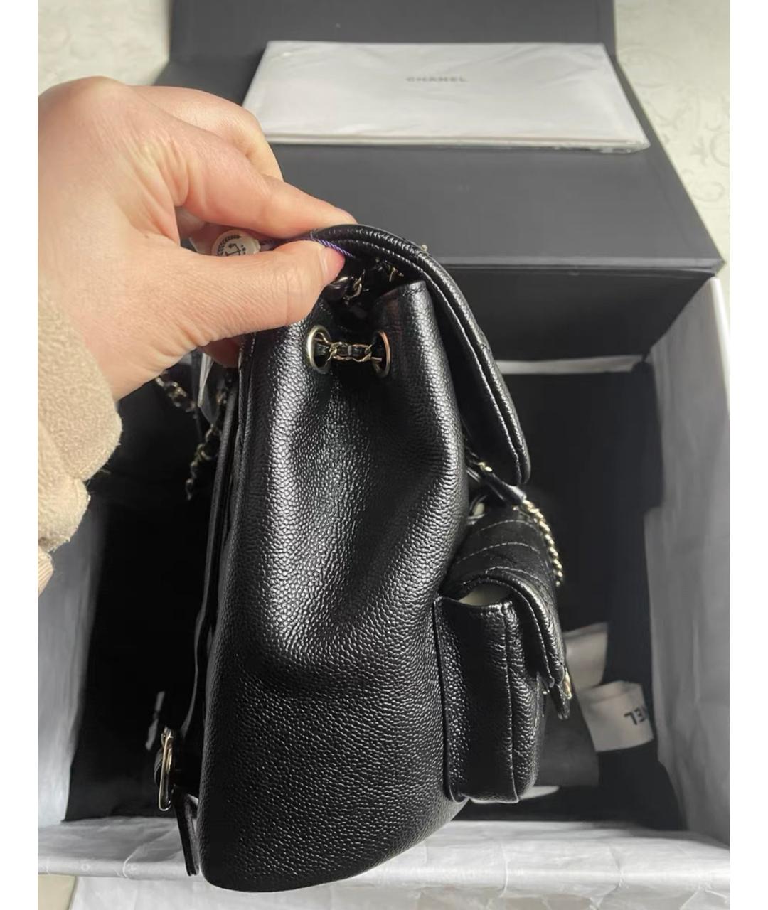 CHANEL Черный кожаный рюкзак, фото 6