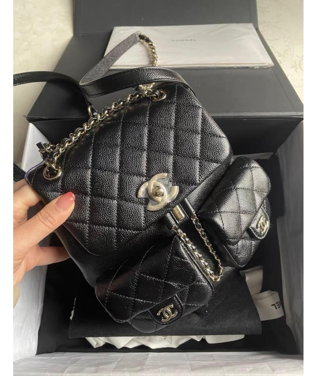CHANEL Черный кожаный рюкзак, фото 3