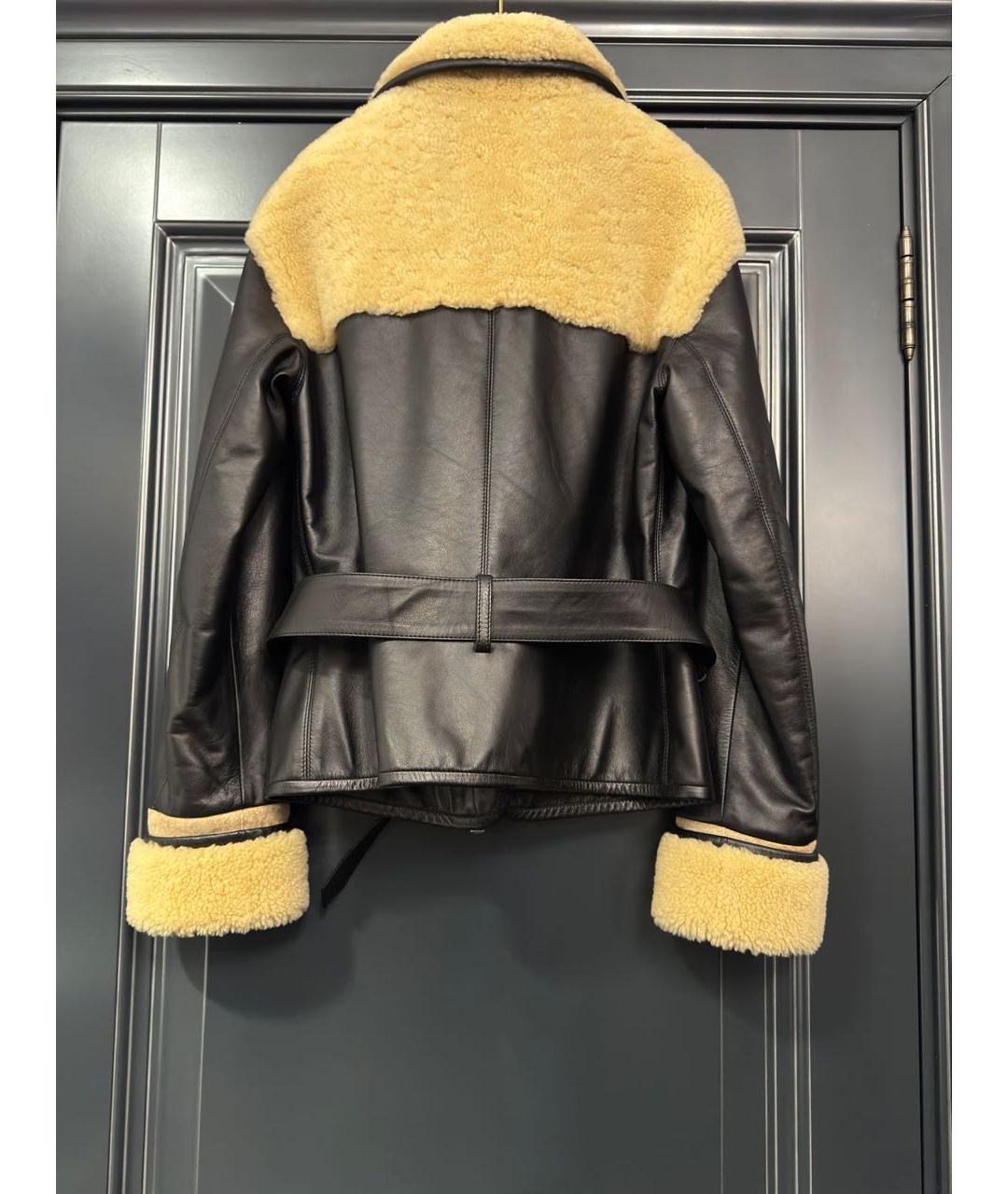 RALPH LAUREN PURPLE LABEL Черная кожаная дубленка, фото 2