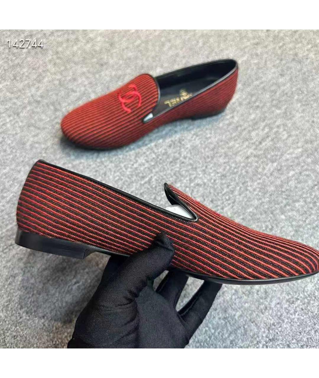 CHANEL Красные мокасины, фото 5