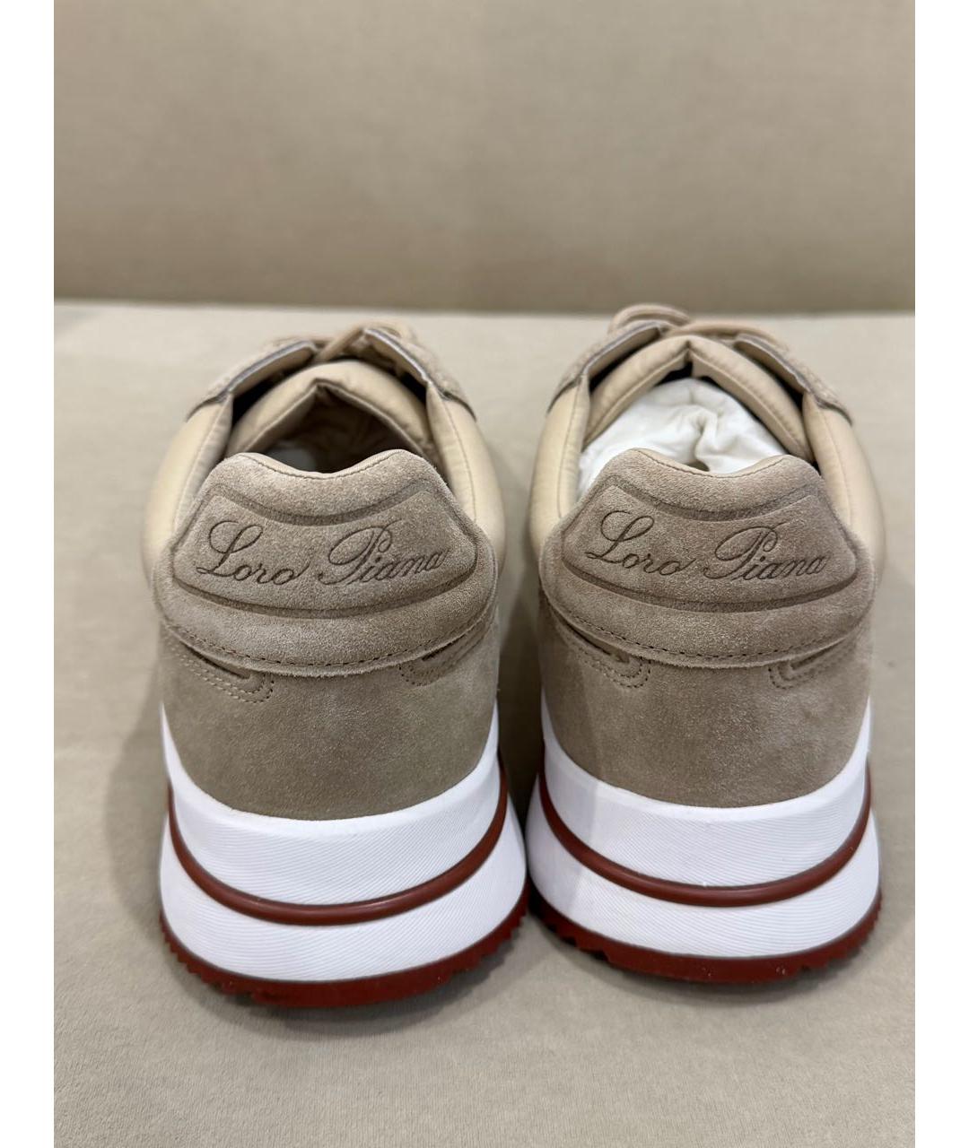 LORO PIANA Бежевые высокие кроссовки / кеды, фото 4