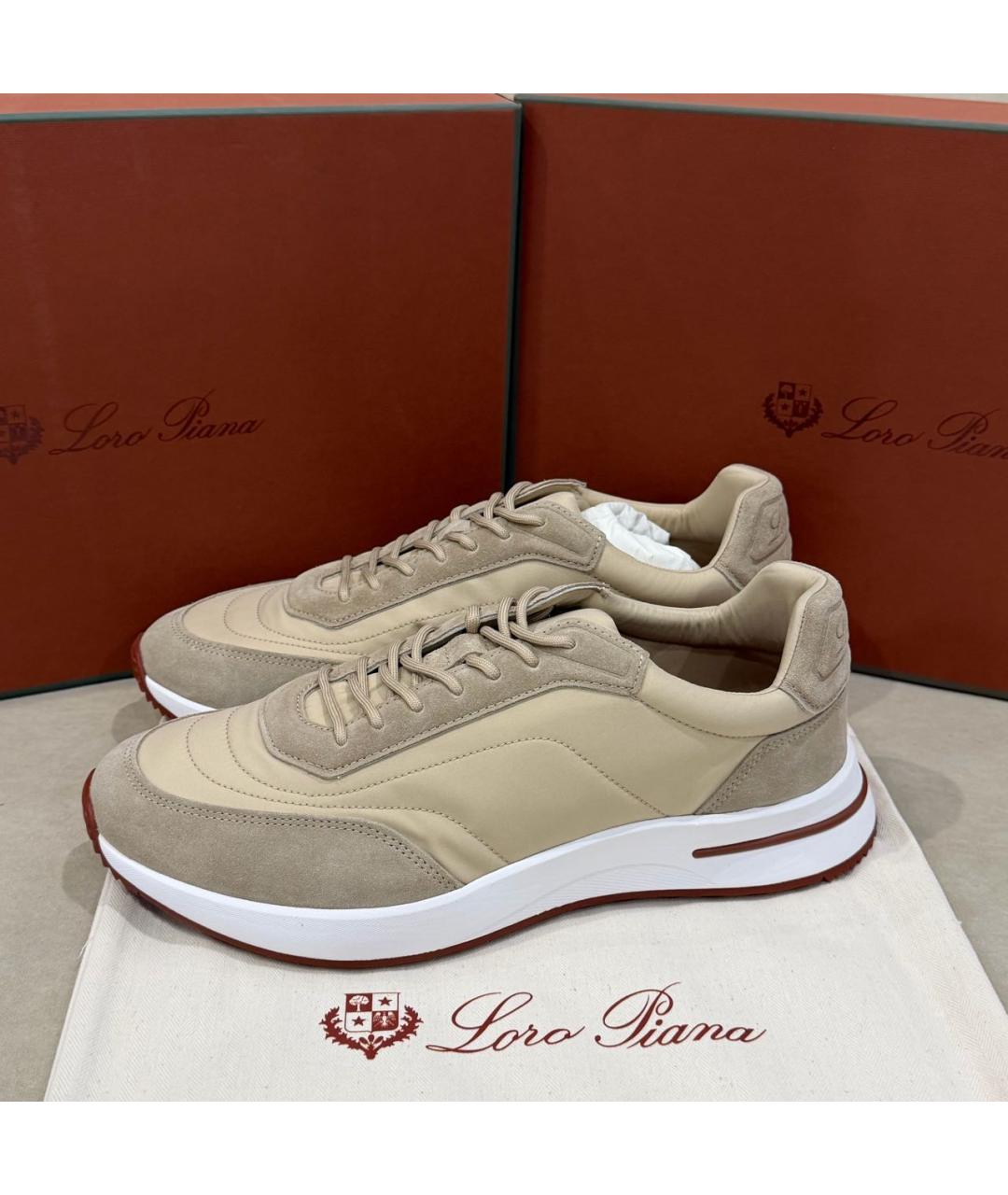 LORO PIANA Бежевые высокие кроссовки / кеды, фото 6