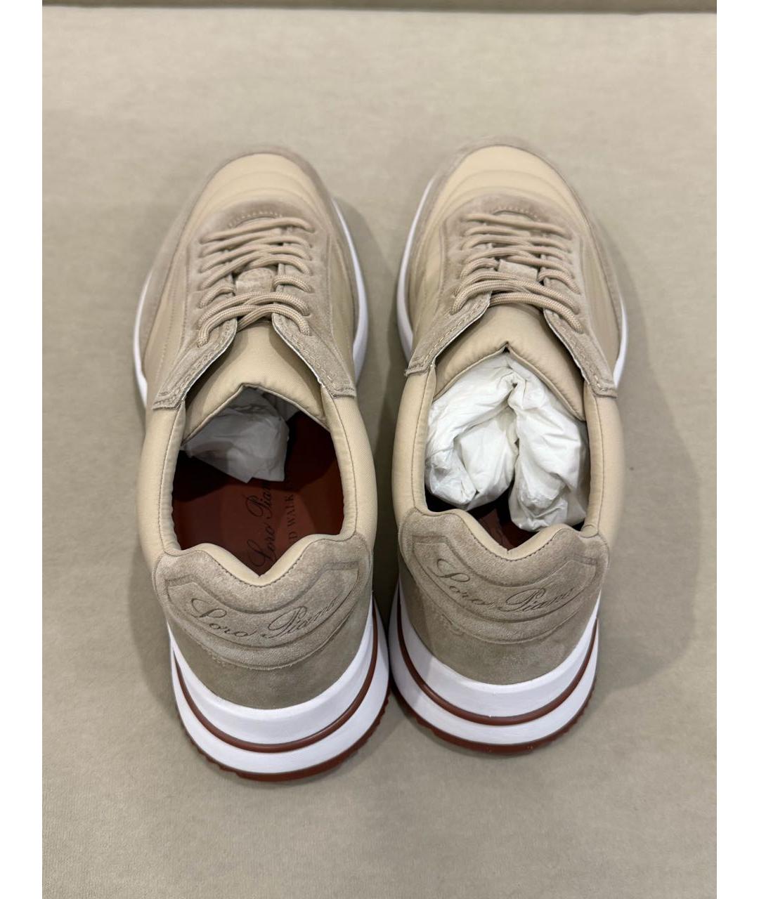 LORO PIANA Бежевые высокие кроссовки / кеды, фото 3