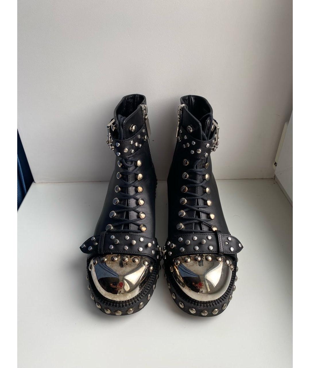ALEXANDER MCQUEEN Черные кожаные ботинки, фото 2