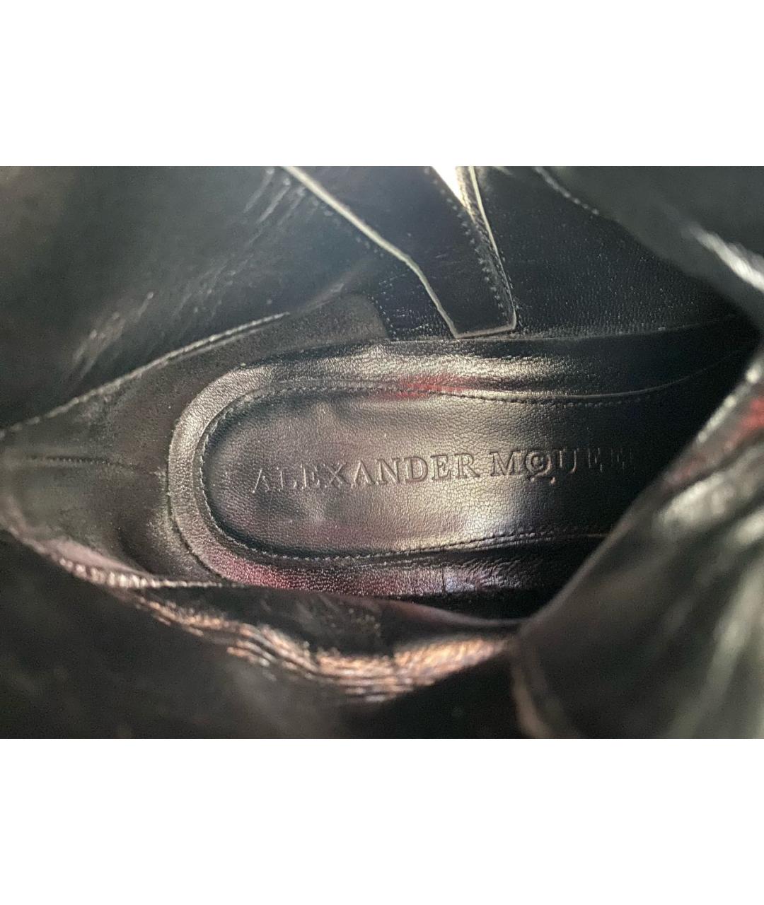 ALEXANDER MCQUEEN Черные кожаные ботинки, фото 5